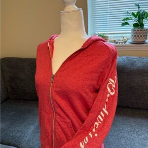 Budweiser Red Zip-Up Hoodie with White Print